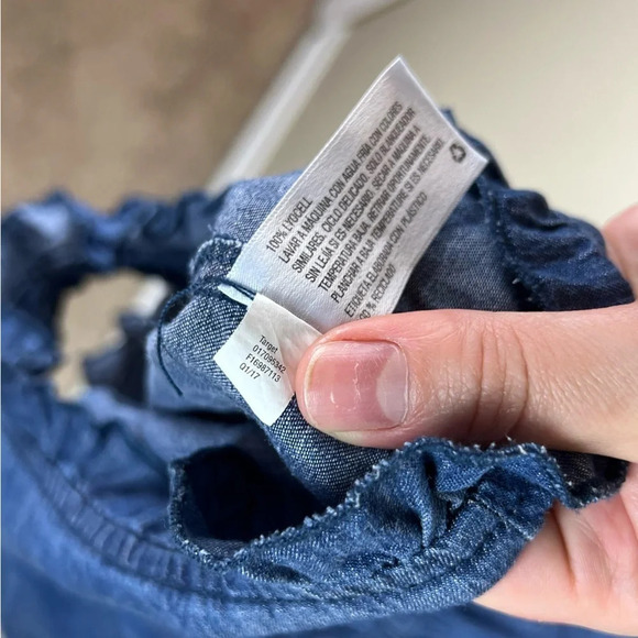 Mossimo • Chambray Tie Front Knot Romper - Picture 7 of 10